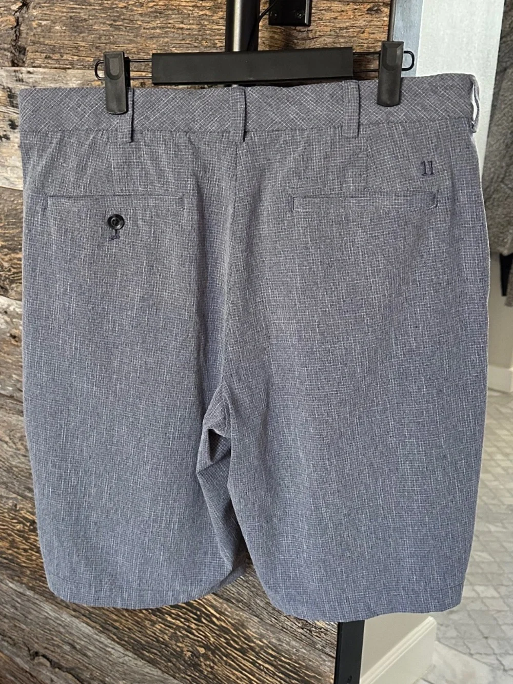 Walter Hagen Flat Front Textured Grid Golf Shorts Men’s 34 Gray